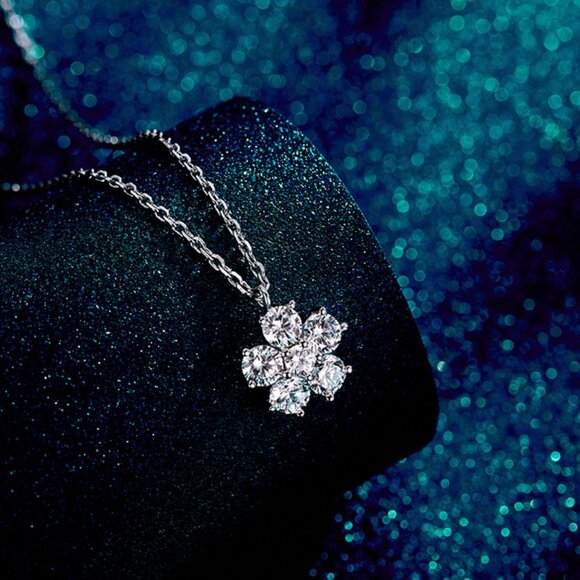 Gem Jewelry - New 925 sterling silver flower necklace